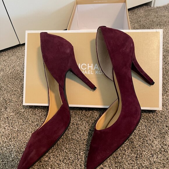 Michael Kors Nathalie Suede Pump - Plum Size 10M - Picture 1 of 8
